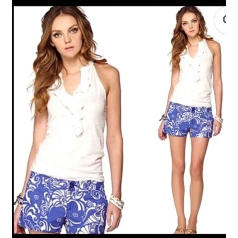 Lilly Pulitzer - The Walsh Shorts w/Blue White Coastal Print - Size 6